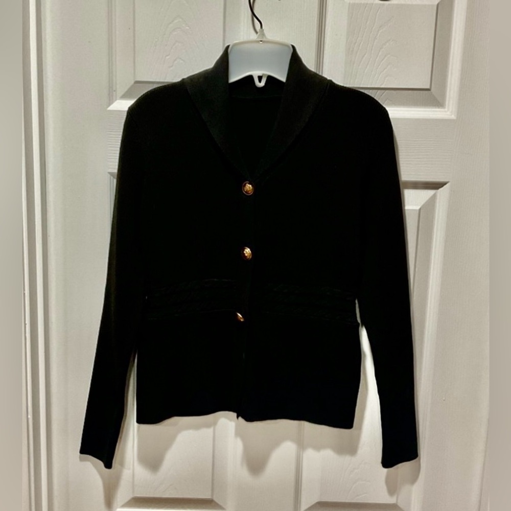 Black Button-Up Women's Sweater